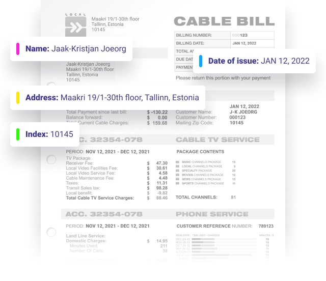 Identity and Documents Verification Online 13 Proof of address verification